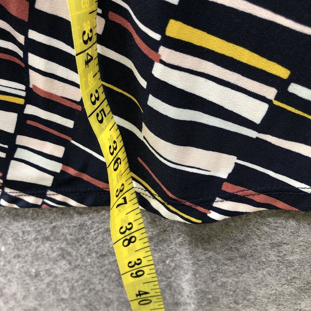 Ann Taylor Petite Short Sleeve Dress SP Jersey Knit Tie Waist Round Neck Printed - Picture 9 of 10